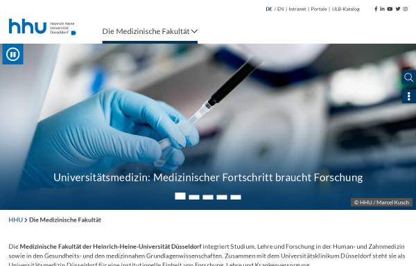 Vorschau von www.medizin.hhu.de, Medizinische Fakultät der Universität Düsseldorf