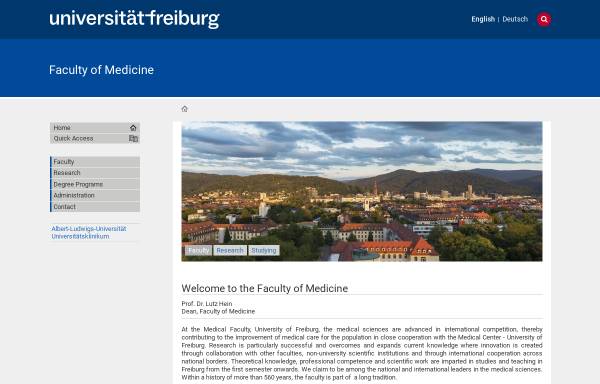 Vorschau von www.med.uni-freiburg.de, Medizinische Fakultät der Universität Freiburg