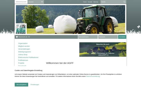 Vorschau von www.agff.ch, AGFF Arbeitsgemeinschaft zur Förderung des Futterbaues