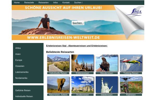 Vorschau von www.erlebnisreisen-weltweit.de, Erlebnisreisen Sigl