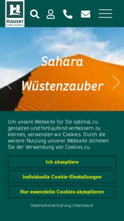 Vorschau der mobilen Webseite www.hauser-exkursionen.de, Hauser Exkursionen