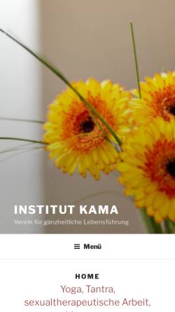 Vorschau der mobilen Webseite www.kama-institut.at, Institut Kama, Tantra, Yoga und Kundalini