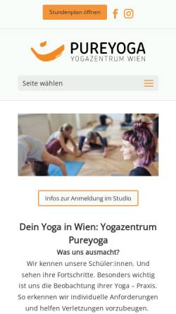 Vorschau der mobilen Webseite www.pureyoga.at, Pureyoga - Ashtanga Yoga Vienna