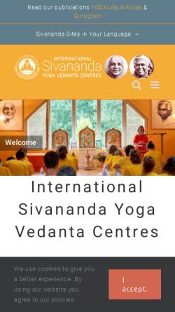 Vorschau der mobilen Webseite www.sivananda.org, Sivananda Yogazentrum
