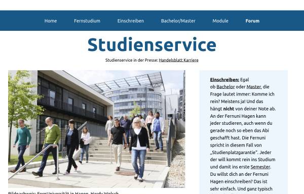 Vorschau von www.studienservice.de, Studienservice Wirtschaftswissenschaften