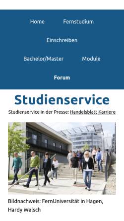 Vorschau der mobilen Webseite www.studienservice.de, Studienservice Wirtschaftswissenschaften