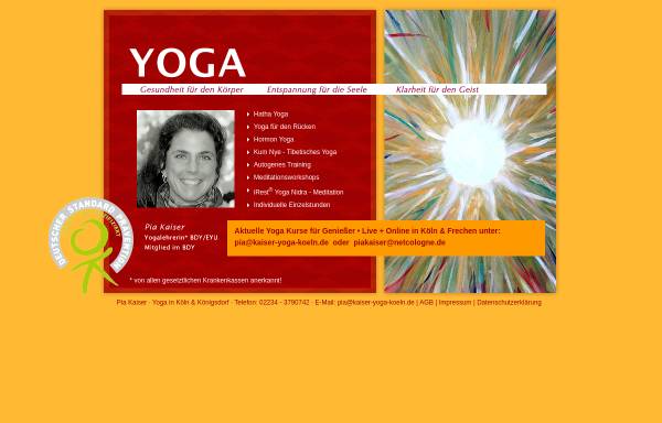 Vorschau von www.kaiser-yoga-koeln.de, Yoga in Köln und Königsdorf