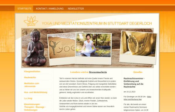Vorschau von www.lotusherz.de, Yoga und Meditationszentrum Lotusherz in Stuttgart Degerloch