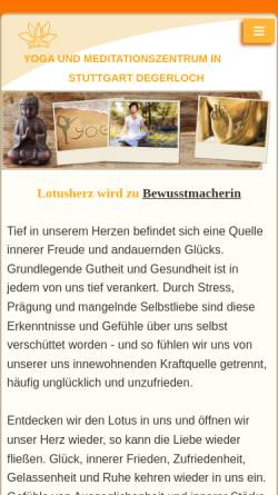 Vorschau der mobilen Webseite www.lotusherz.de, Yoga und Meditationszentrum Lotusherz in Stuttgart Degerloch