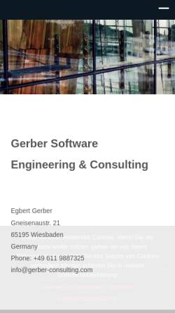 Vorschau der mobilen Webseite www.gerber-consulting.com, Egbert Gerber Software Engineering & Consulting