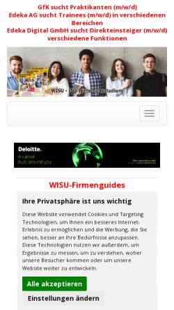 Vorschau der mobilen Webseite www.wisu.de, WISU - Das Wirtschaftsstudium