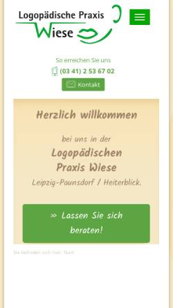 Vorschau der mobilen Webseite www.logo-wiese.de, Logopädische Praxis Ute Wiese