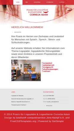 Vorschau der mobilen Webseite www.logopaedie-adam.de, Praxis für Logopädie Cornelia Adam