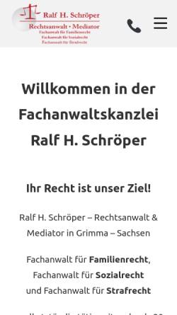 Vorschau der mobilen Webseite www.kanzlei-schroeper.de, Schröper Ralf H.