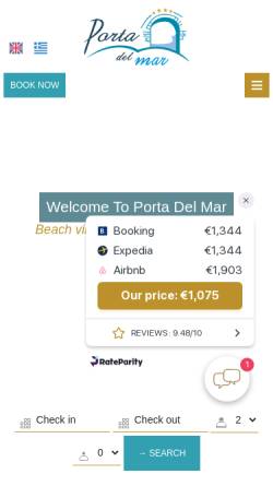 Vorschau der mobilen Webseite www.portadelmar.com, Porta del Mar