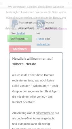 Vorschau der mobilen Webseite www.silbersurfer.de, Bunt ist mein Leben und megastark, Frank Landschoof