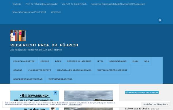 Vorschau von www.reiserecht-fuehrich.de, Competenz Centrum Reiserecht, Hochschule Kempten
