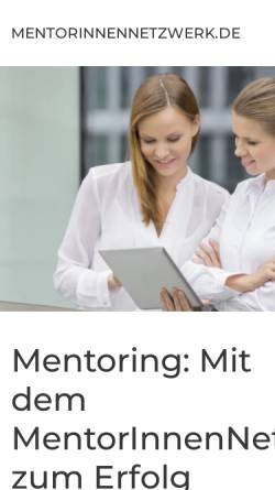 Vorschau der mobilen Webseite www.mentorinnennetzwerk.de, MentorinnenNetzwerk für Frauen in Naturwissenschaft und Technik