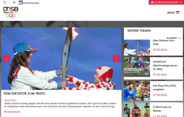 Vorschau von www.dosb.de, Deutscher Olympischer Sportbund e.V.