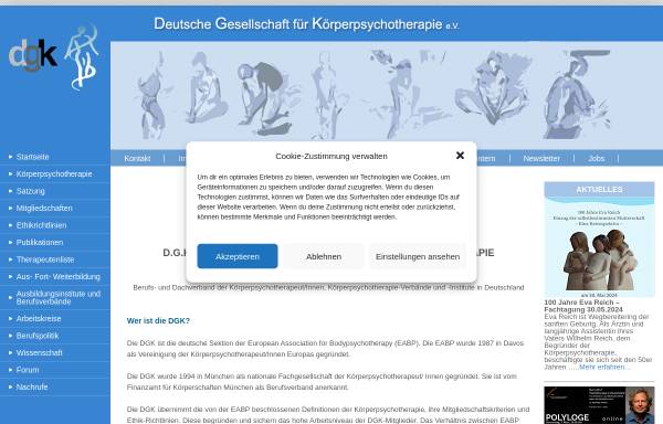 Vorschau von koerperpsychotherapie-dgk.de, Deutsche Gesellschaft für Körperpsychotherapie e.V.