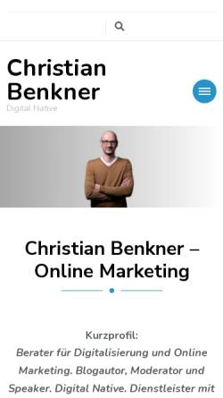 Vorschau der mobilen Webseite www.benkner.net, Benkner, Christian