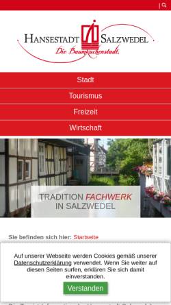 Vorschau der mobilen Webseite www.salzwedel.de, Hansestadt Salzwedel