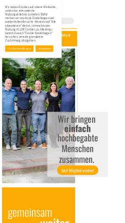 Vorschau der mobilen Webseite www.mensa.de, Mensa in Deutschland e.V.
