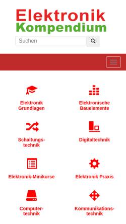 Vorschau der mobilen Webseite www.elektronik-kompendium.de, Das Elektronik Kompedium