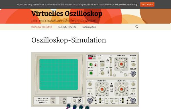 Vorschau von www.virtuelles-oszilloskop.de, Virtuelles Oszilloskop