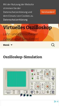 Vorschau der mobilen Webseite www.virtuelles-oszilloskop.de, Virtuelles Oszilloskop