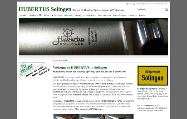 Vorschau von www.hubertus-solingen.de, Hubertus Schneidwarenfabrik - Kuno Ritter GmbH & Co KG