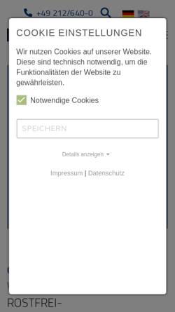 Vorschau der mobilen Webseite www.rsg-solingen.de, Schneidwerkzeuge RSG Solingen GmbH