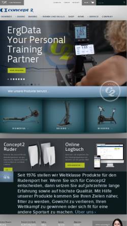 Vorschau der mobilen Webseite www.concept2.de, concept 2 rowing