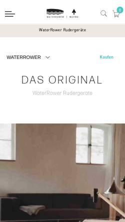 Vorschau der mobilen Webseite www.waterrower.de, WaterRower Rudergeräte und Ergometer