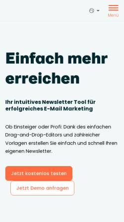 Vorschau der mobilen Webseite www.cleverreach.de, CleverReach Newsletter-Marketing