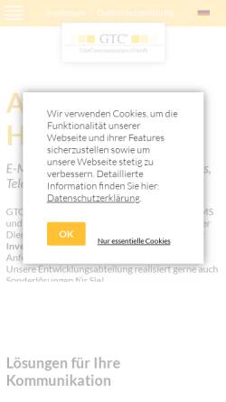 Vorschau der mobilen Webseite www.gtc.de, GTC TeleComminication