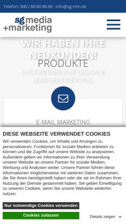 Vorschau der mobilen Webseite www.sg-mm.de, Sg media + marketing GmbH