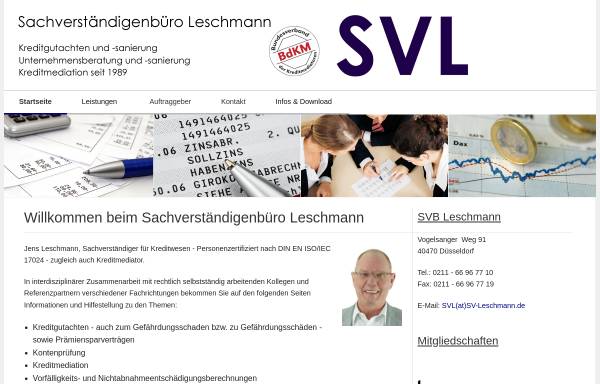 Vorschau von www.sv-leschmann.de, Sachverständigenbüro Leschmann, Kreditsachverständige
