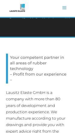 Vorschau der mobilen Webseite lausitz-elaste.de, Lausitz Elaste GmbH