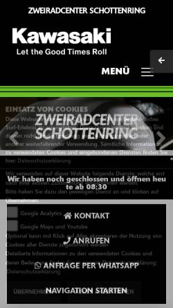 Vorschau der mobilen Webseite www.zweiradcenter.de, Zweiradcenter Schottenring