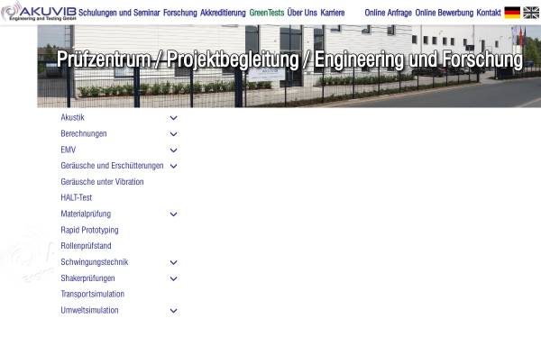 Vorschau von www.akuvib.de, Akuvib Engineering and Testing GmbH