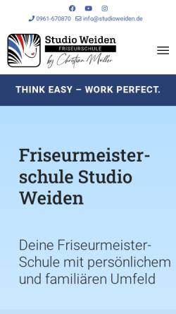 Vorschau der mobilen Webseite www.studioweiden.de, Studio Weiden Friseurschule