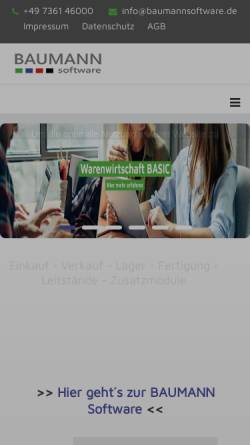 Vorschau der mobilen Webseite www.baumannsoftware.de, BAUMANN Software GmbH