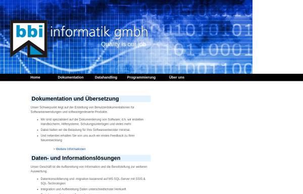 Vorschau von www.bbi-informatik.ch, BBI Software AG