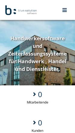 Vorschau der mobilen Webseite bluesolution.de, Blue:solution software GmbH