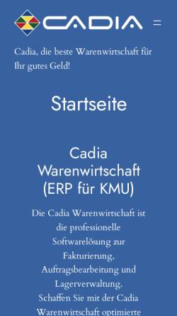 Vorschau der mobilen Webseite cadia.at, EDV-Beratung Stefan Langwald