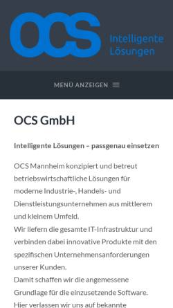 Vorschau der mobilen Webseite www.ocsgmbh.de, OCS Gesellschaft für EDV-Dienstleistungen mbH