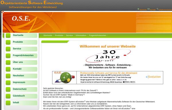 Vorschau von www.o-s-e.de, O.S.E. Objektorientierte Software Entwicklung - Carl-Stefan Kerckhoff