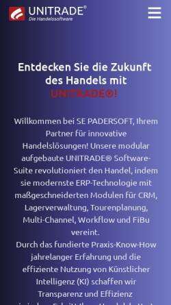 Vorschau der mobilen Webseite www.unitrade.com, SE Padersoft GmbH & Co. KG