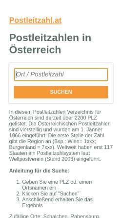 Vorschau der mobilen Webseite www.oev.at, Postleitzahlen von Österreich